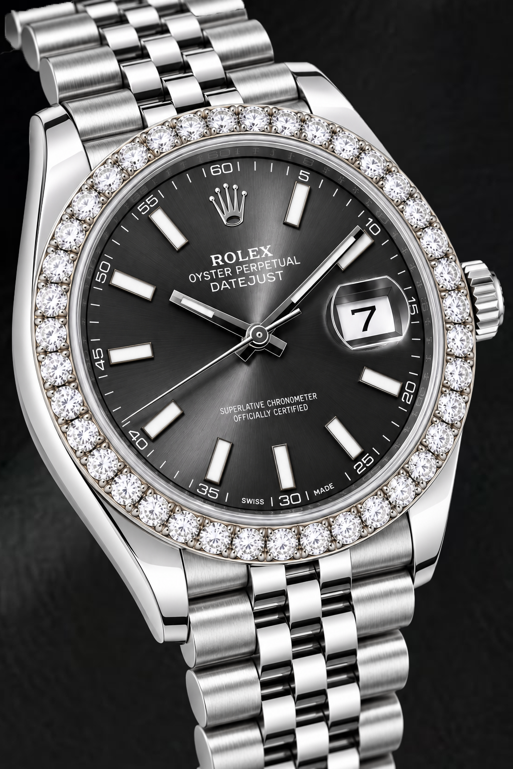 Orologio Rolex Datejust 126300 41 mm in Acciaio Inossidabile con Quadrante Grigio con Indici a Bastone Luminescenti