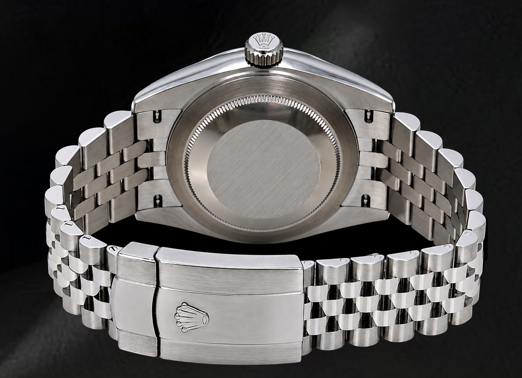 Rolex Datejust 126300 41 mm Orologio in Acciaio Inossidabile con Quadrante con Diamanti e Numeri Romani Rossi