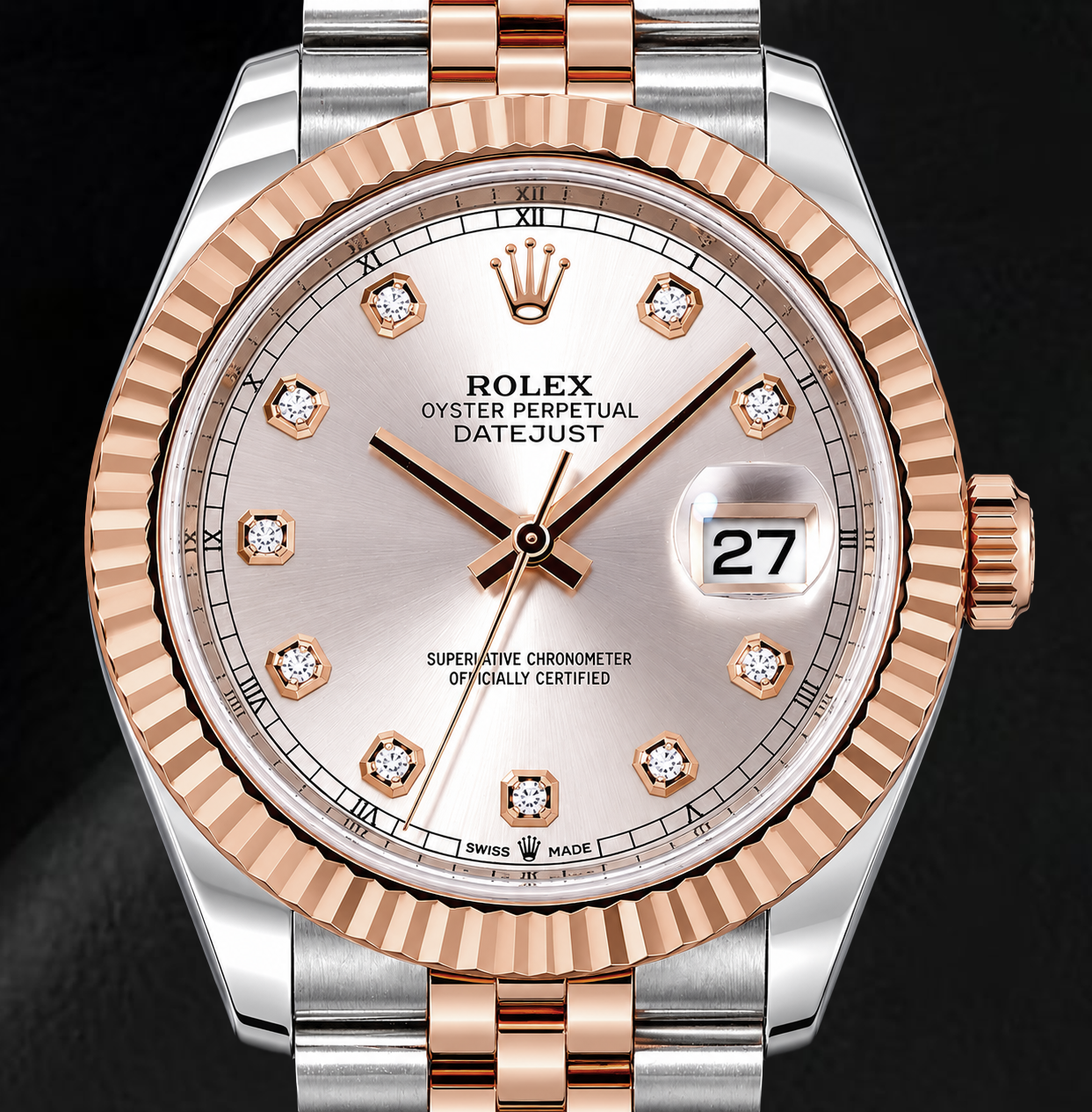 Rolex Datejust 126331 41 mm Orologio Bicolore Quadrante con Diamanti Sundust