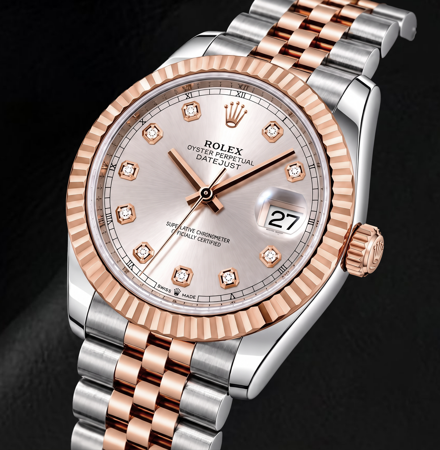 Rolex Datejust 126331 41 mm Orologio Bicolore Quadrante con Diamanti Sundust