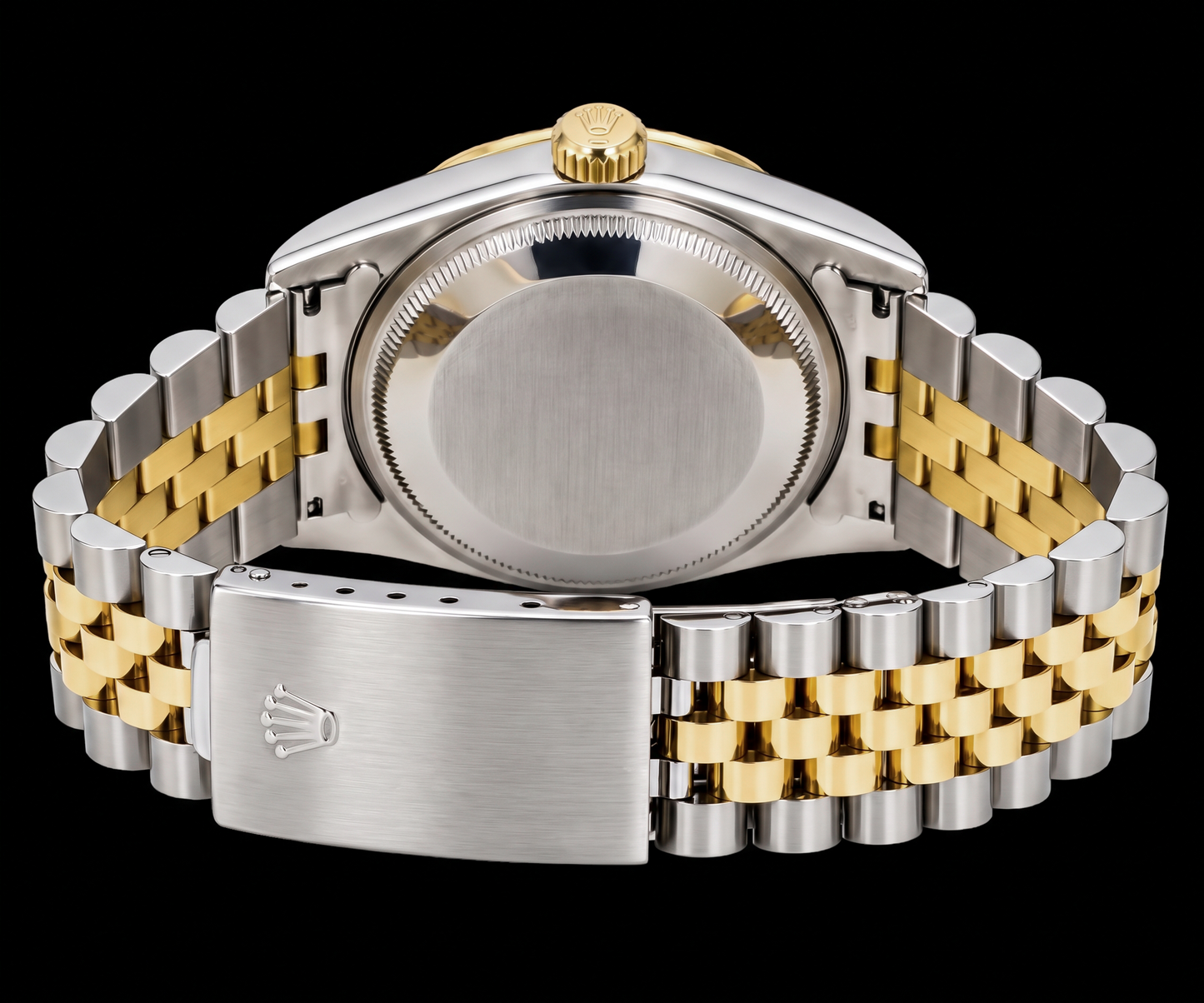 Rolex Datejust 16013 36 mm Orologio Bicolore con Quadrante Nero e Numeri Romani