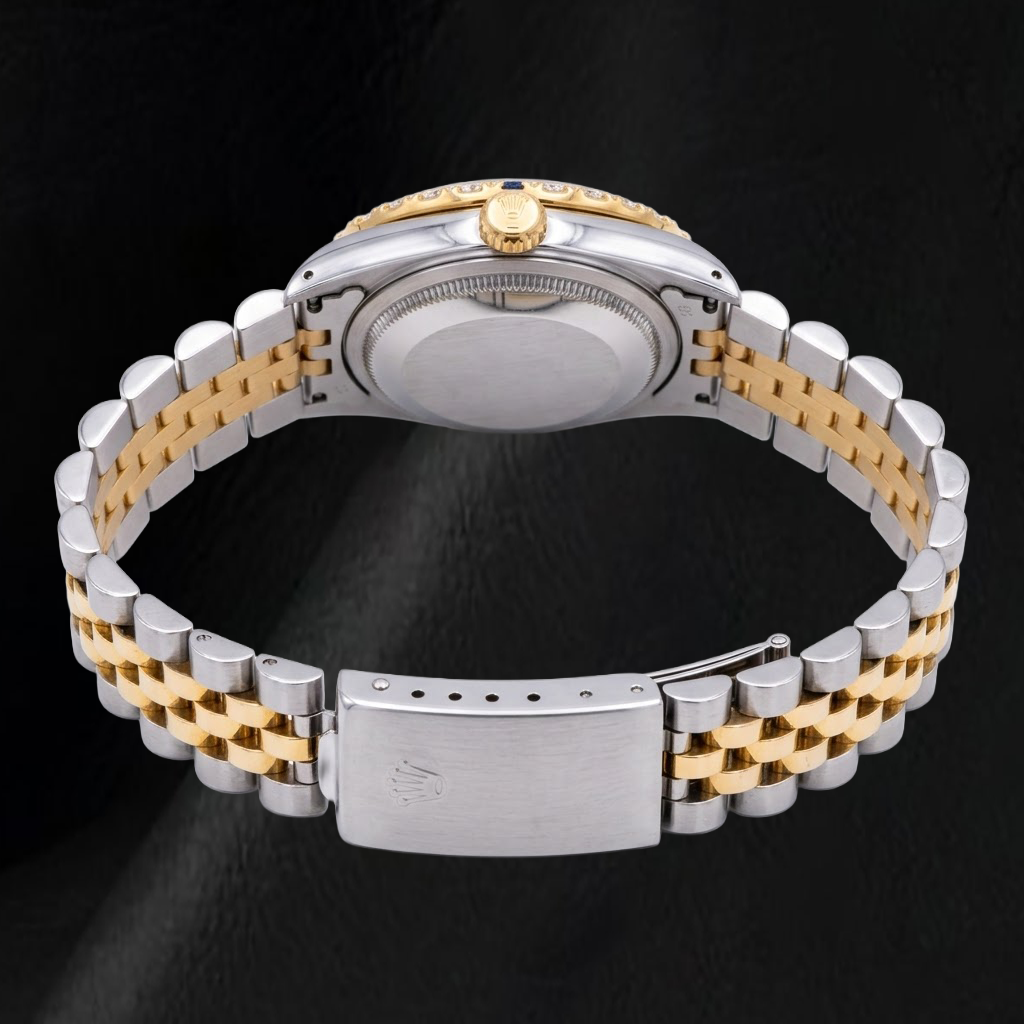 Rolex Datejust 16013 36 mm Orologio Bicolore con Quadrante Blu con Diamanti