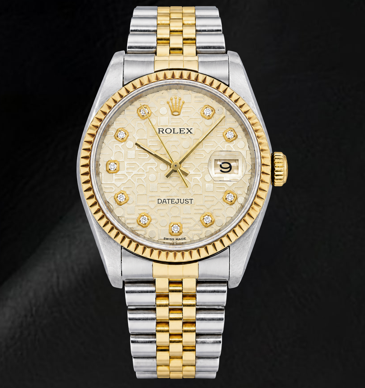 Rolex Datejust 16013 36 mm Orologio Bicolore Quadrante con Diamanti Champagne Jubilee