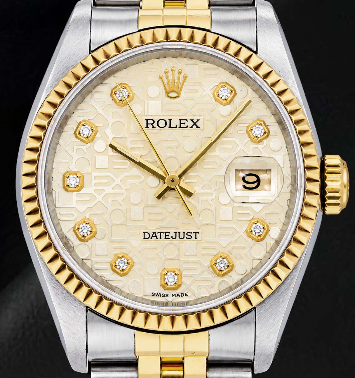 Rolex Datejust 16013 36 mm Orologio Bicolore Quadrante con Diamanti Champagne Jubilee