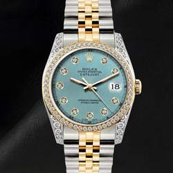 Rolex Datejust 16013 36 mm Orologio Bicolore Quadrante con Diamanti Lunetta con Diamanti