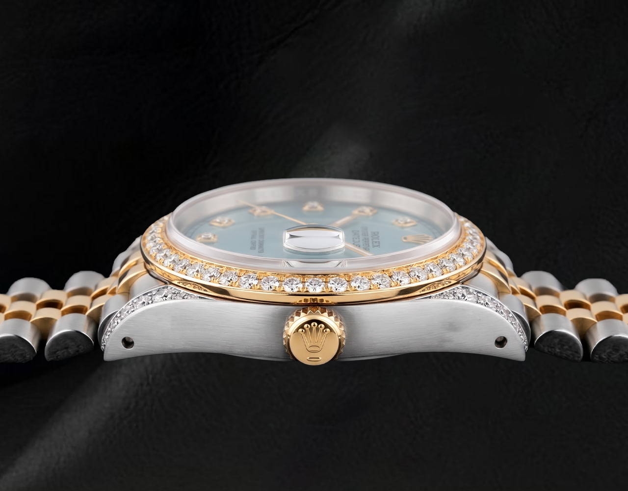 Rolex Datejust 16013 36 mm Orologio Bicolore Quadrante con Diamanti Lunetta con Diamanti