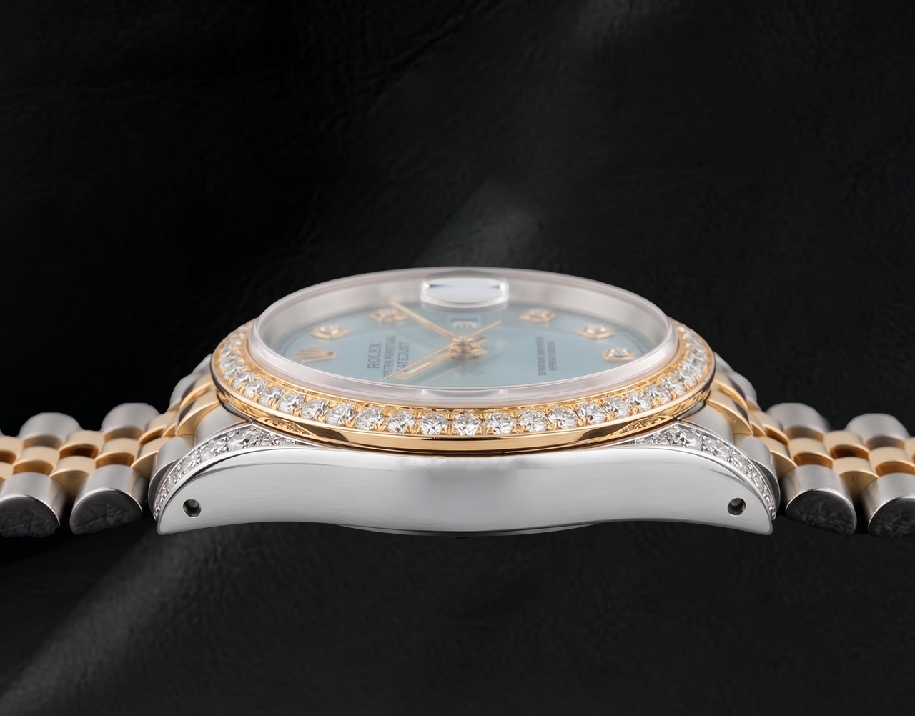 Rolex Datejust 16013 36 mm Orologio Bicolore Quadrante con Diamanti Lunetta con Diamanti
