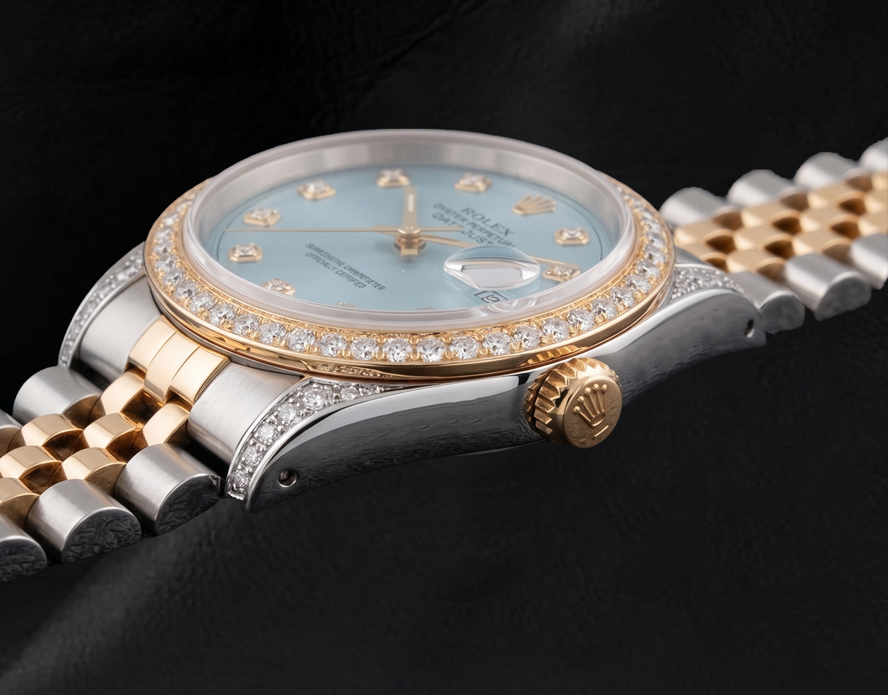 Rolex Datejust 16013 36 mm Orologio Bicolore Quadrante con Diamanti Lunetta con Diamanti