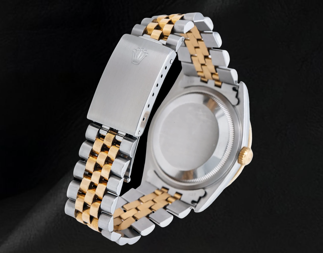 Orologio Rolex Datejust 16013 Bicolore 36 mm Quadrante con Diamanti Nero e Numeri Arabi