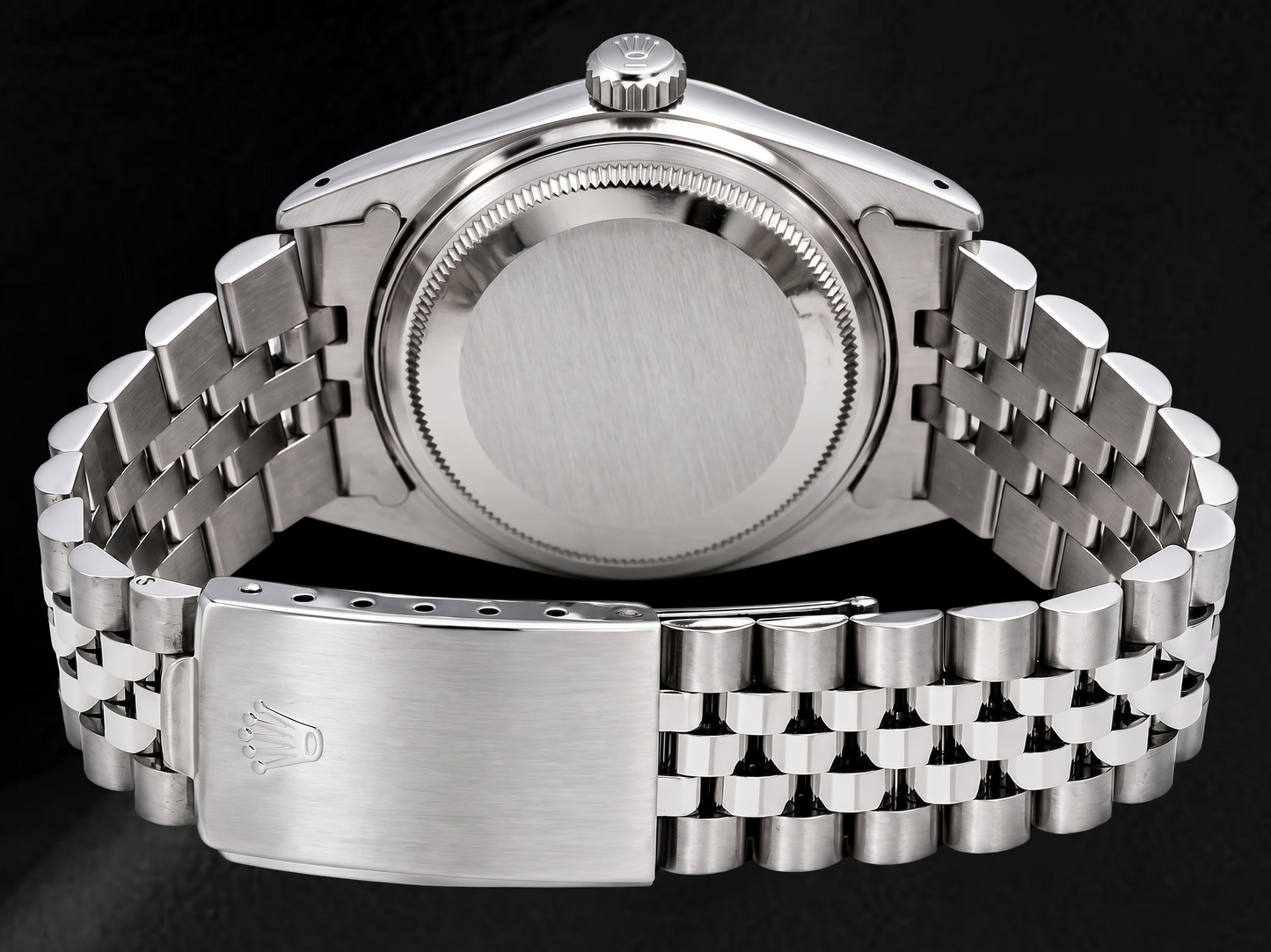 Rolex Datejust 16014 36mm Orologio in Acciaio Inossidabile con Quadrante Nero con Diamanti Baguette