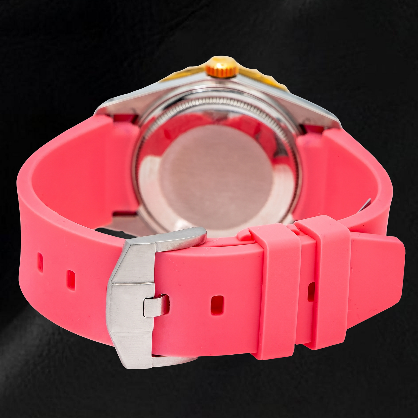 Orologio Rolex Datejust 16014 36 mm Quadrante con Diamanti Rosa Lunetta con Diamanti Cinturino in Gomma Rosa
