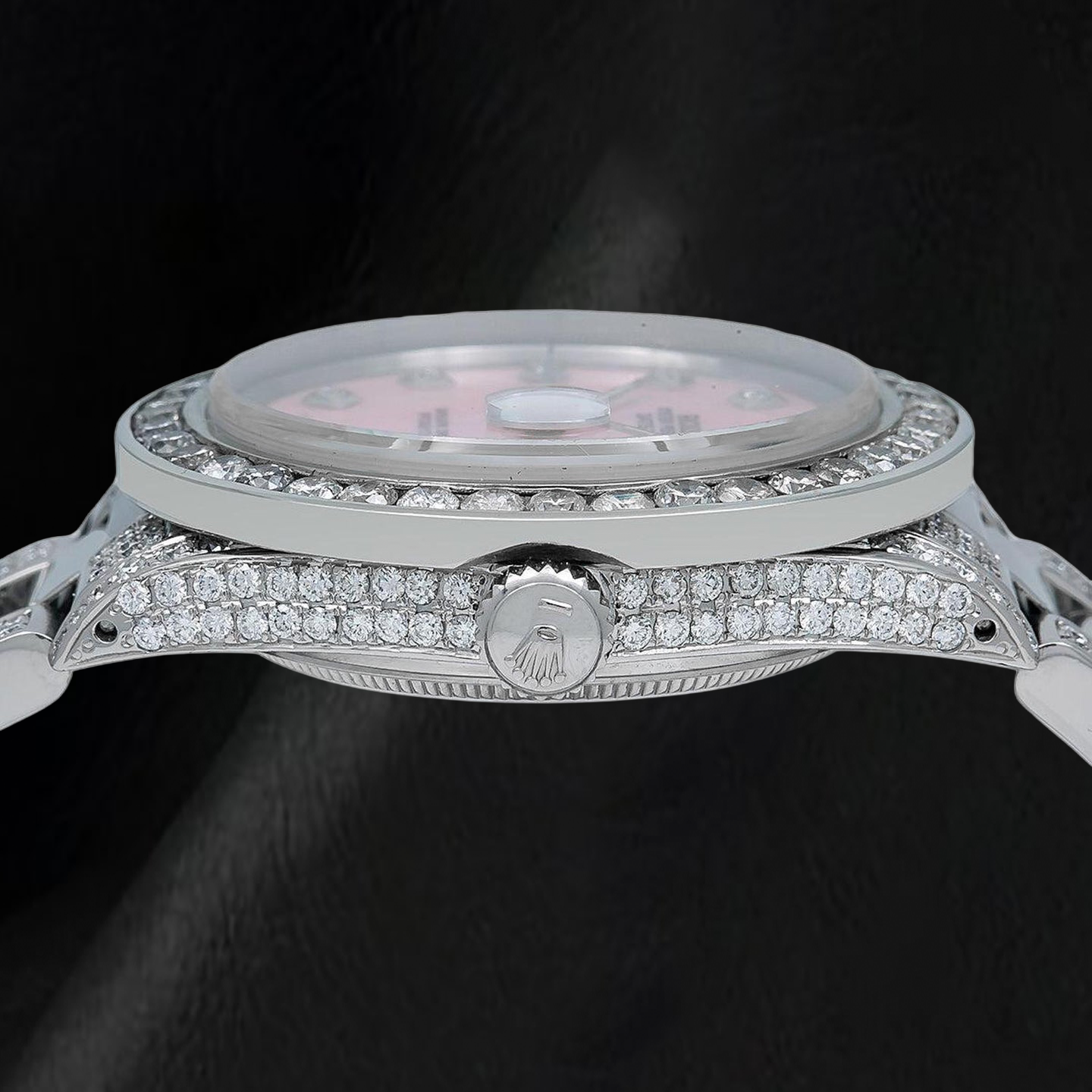Rolex Datejust 16014 36mm Orologio in Acciaio Inossidabile con Quadrante con Diamanti in Madreperla Rosa