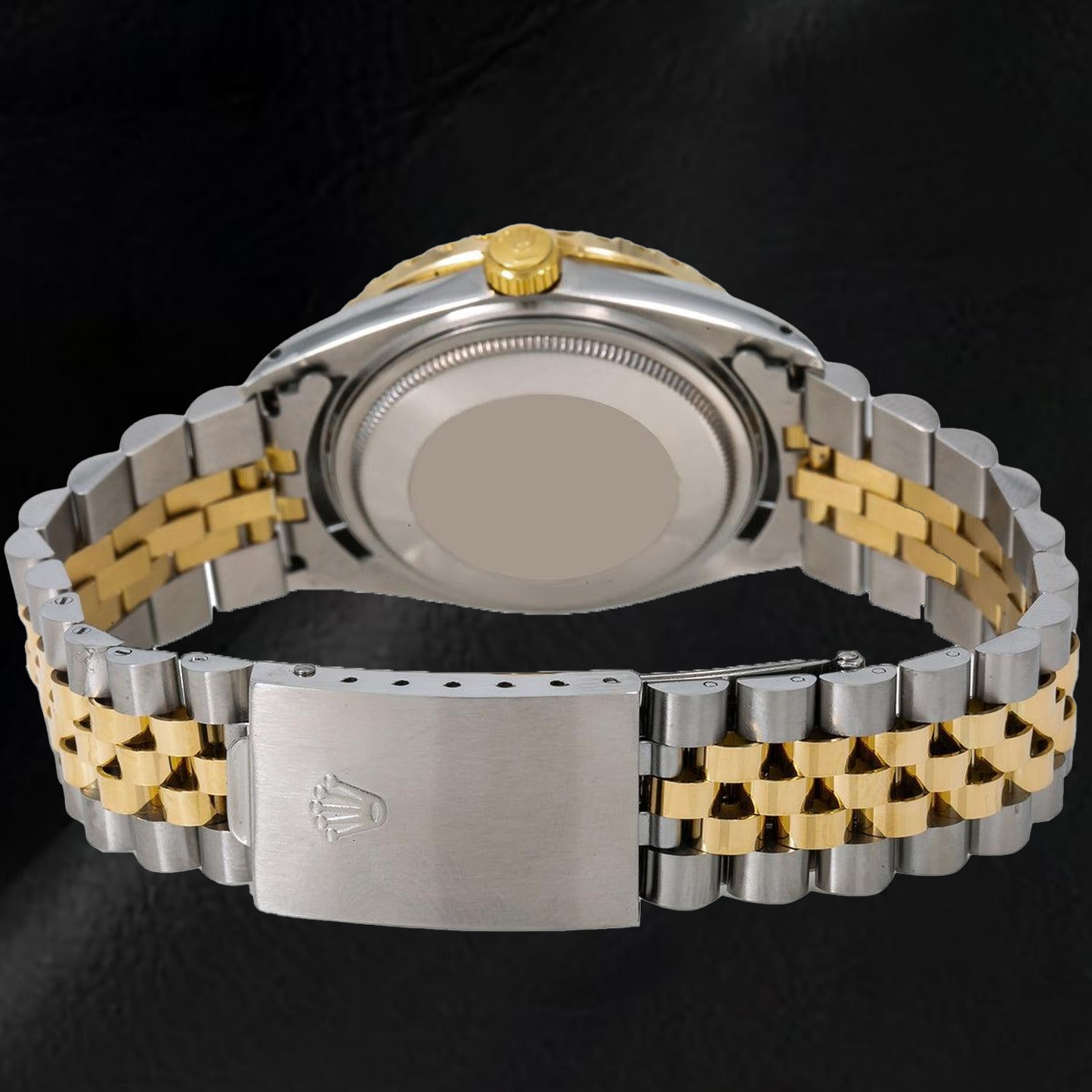 Rolex Datejust 1601 36 mm Orologio Bicolore con Quadrante Nero con Diamanti e Numeri Romani