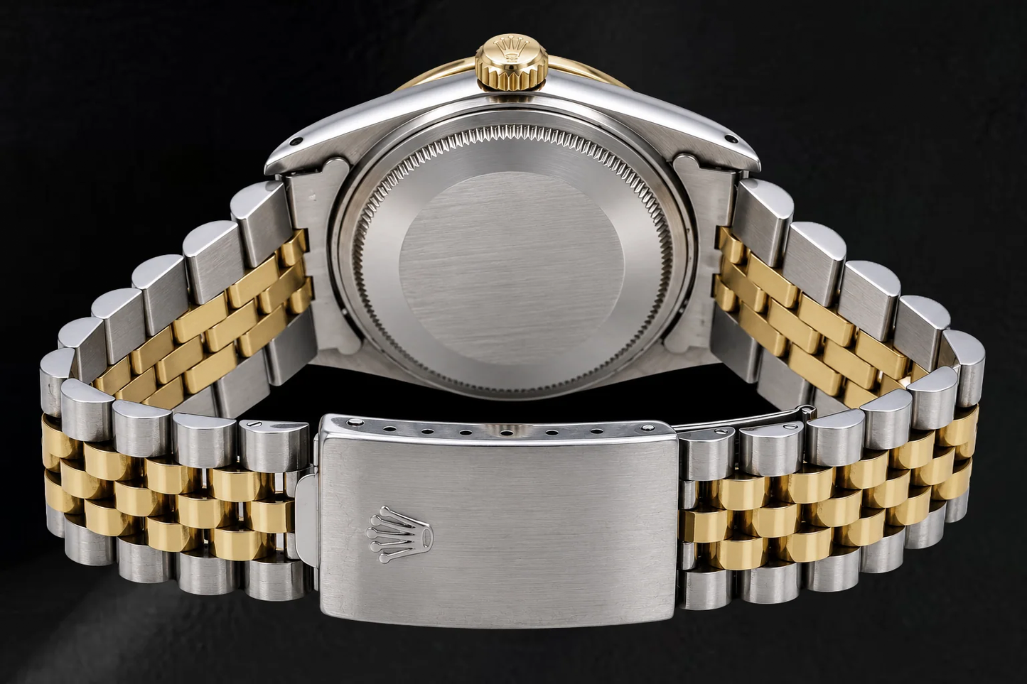 Rolex Datejust 1601 36 mm Orologio Bicolore Quadrante con Diamanti Champagne e Numeri Romani