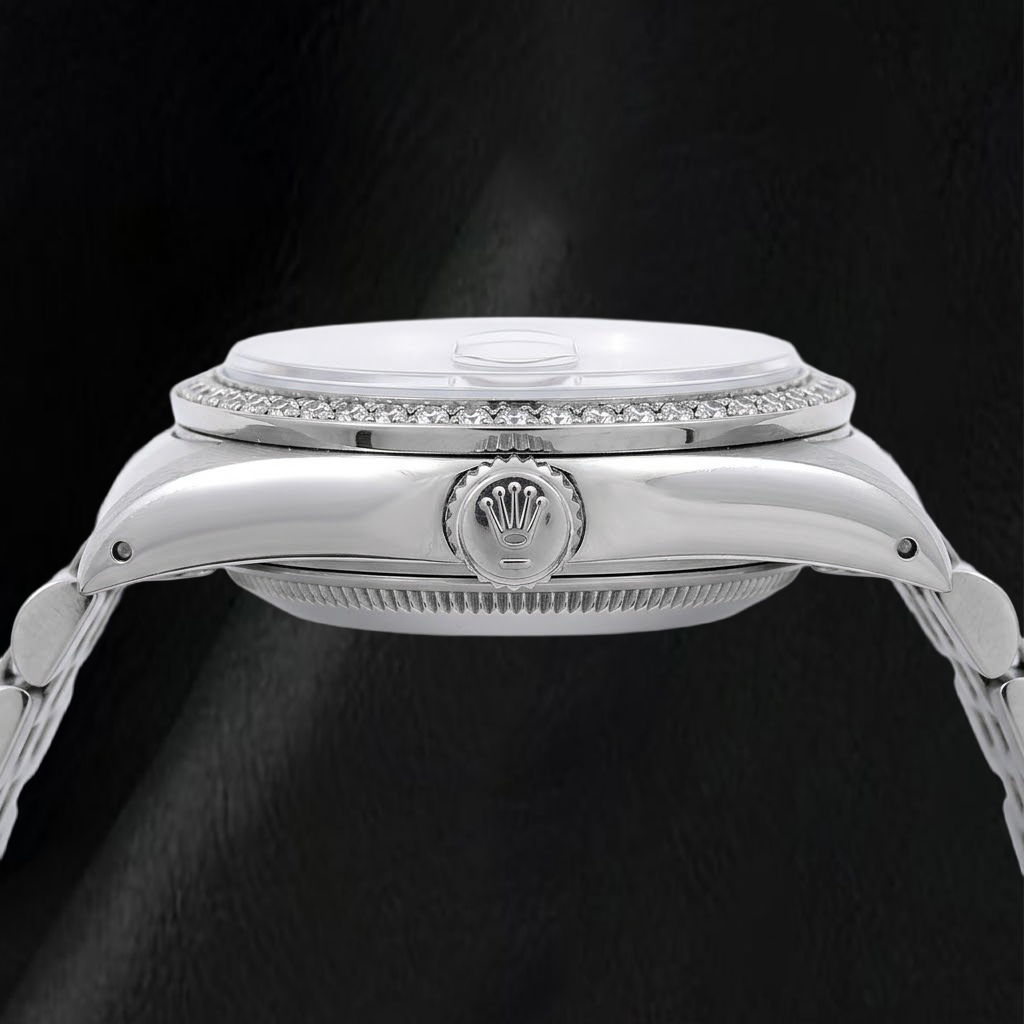Rolex Datejust 1601 36 mm Orologio in Acciaio Inossidabile con Quadrante Grigio con Diamanti