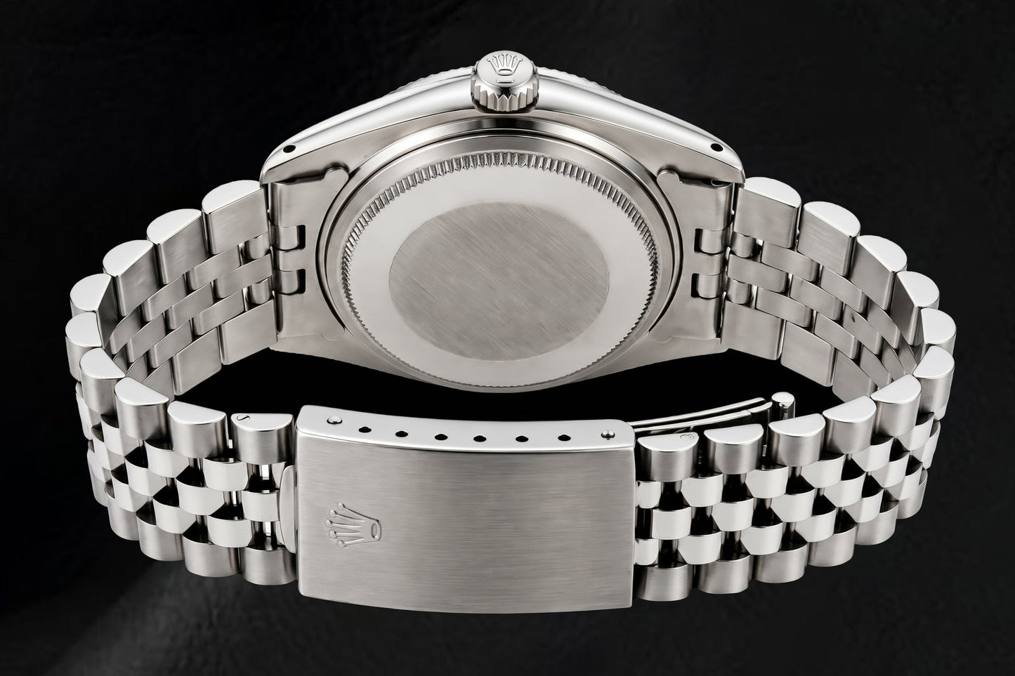 Orologio Rolex Datejust 16200 36 mm in Acciaio Inossidabile con Quadrante Nero con Diamanti a Filo