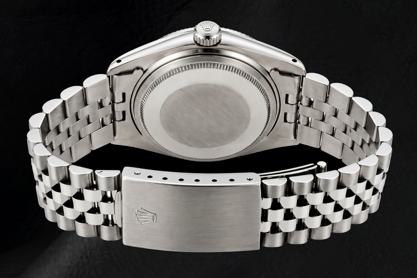 Orologio Rolex Datejust 16200 36 mm in Acciaio Inossidabile con Quadrante Jubilee Nero e Numeri Romani