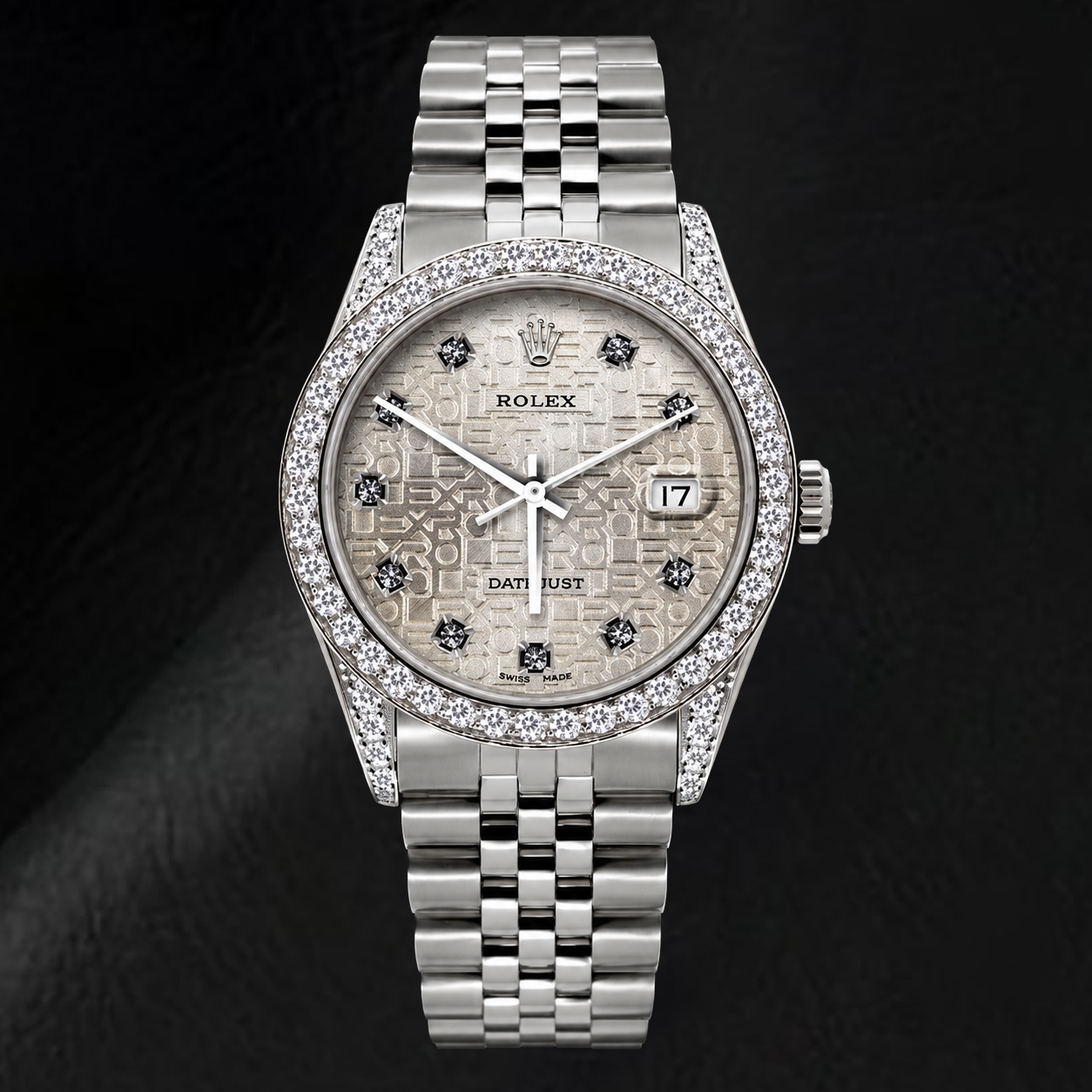 Orologio Rolex Datejust 16200 36 mm in Acciaio Inossidabile con Quadrante con Diamanti Jubilee Argento