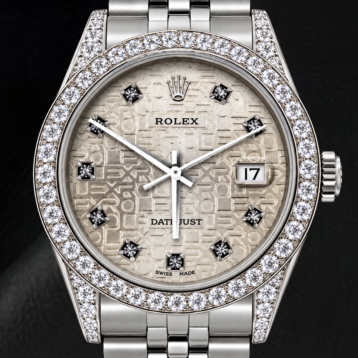 Orologio Rolex Datejust 16200 36 mm in Acciaio Inossidabile con Quadrante con Diamanti Jubilee Argento