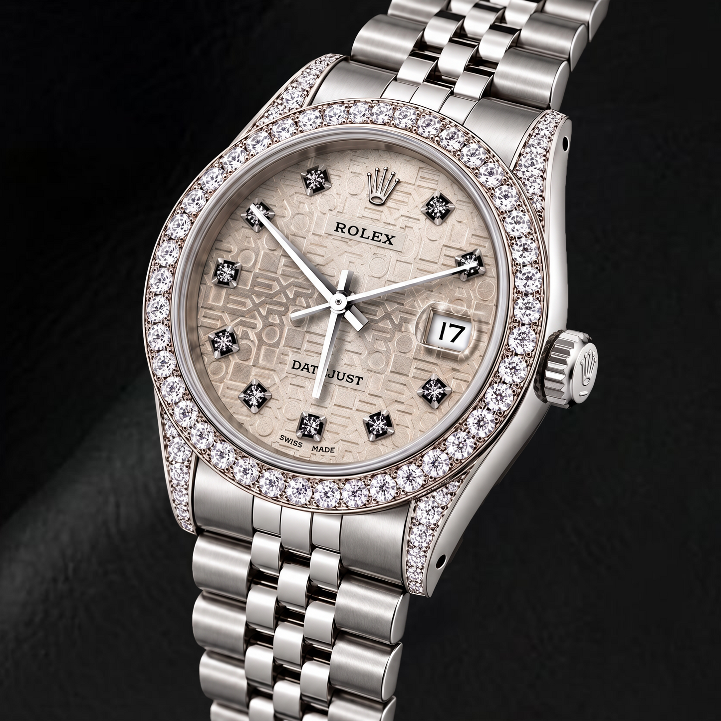 Orologio Rolex Datejust 16200 36 mm in Acciaio Inossidabile con Quadrante con Diamanti Jubilee Argento