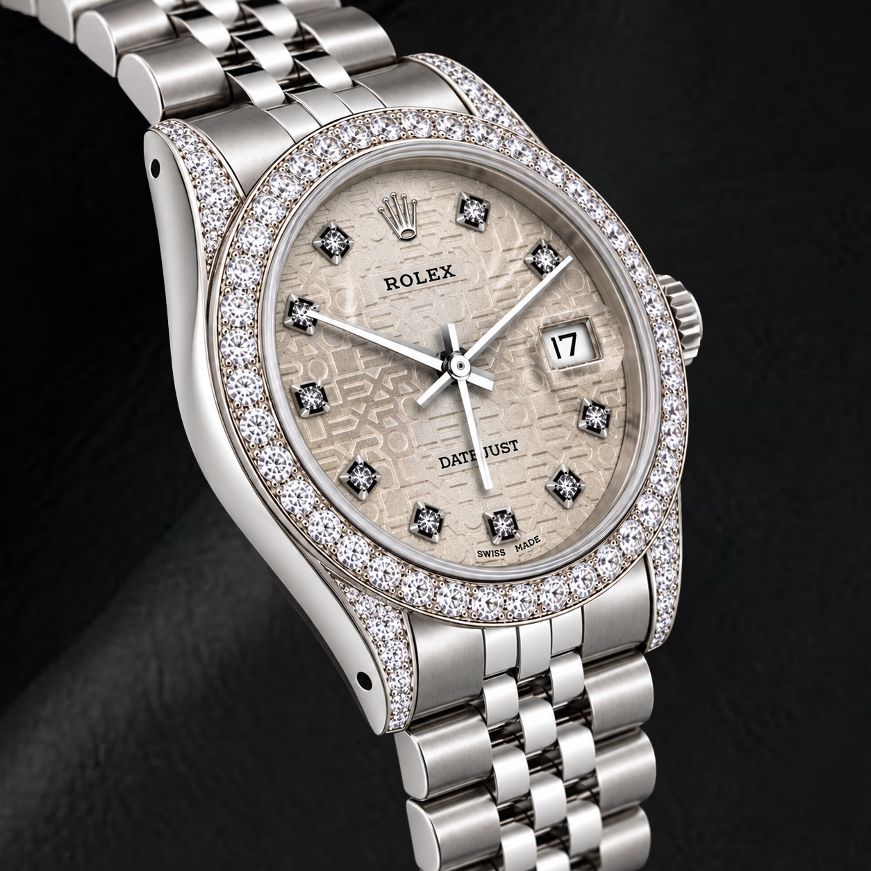Orologio Rolex Datejust 16200 36 mm in Acciaio Inossidabile con Quadrante con Diamanti Jubilee Argento