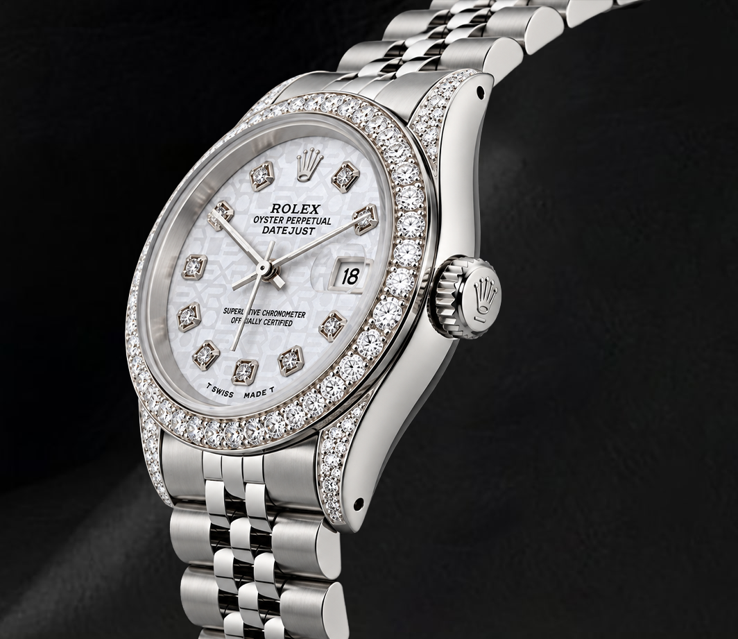 Rolex Datejust 16200 36 mm Orologio in Acciaio Inossidabile con Quadrante Bianco con Diamanti