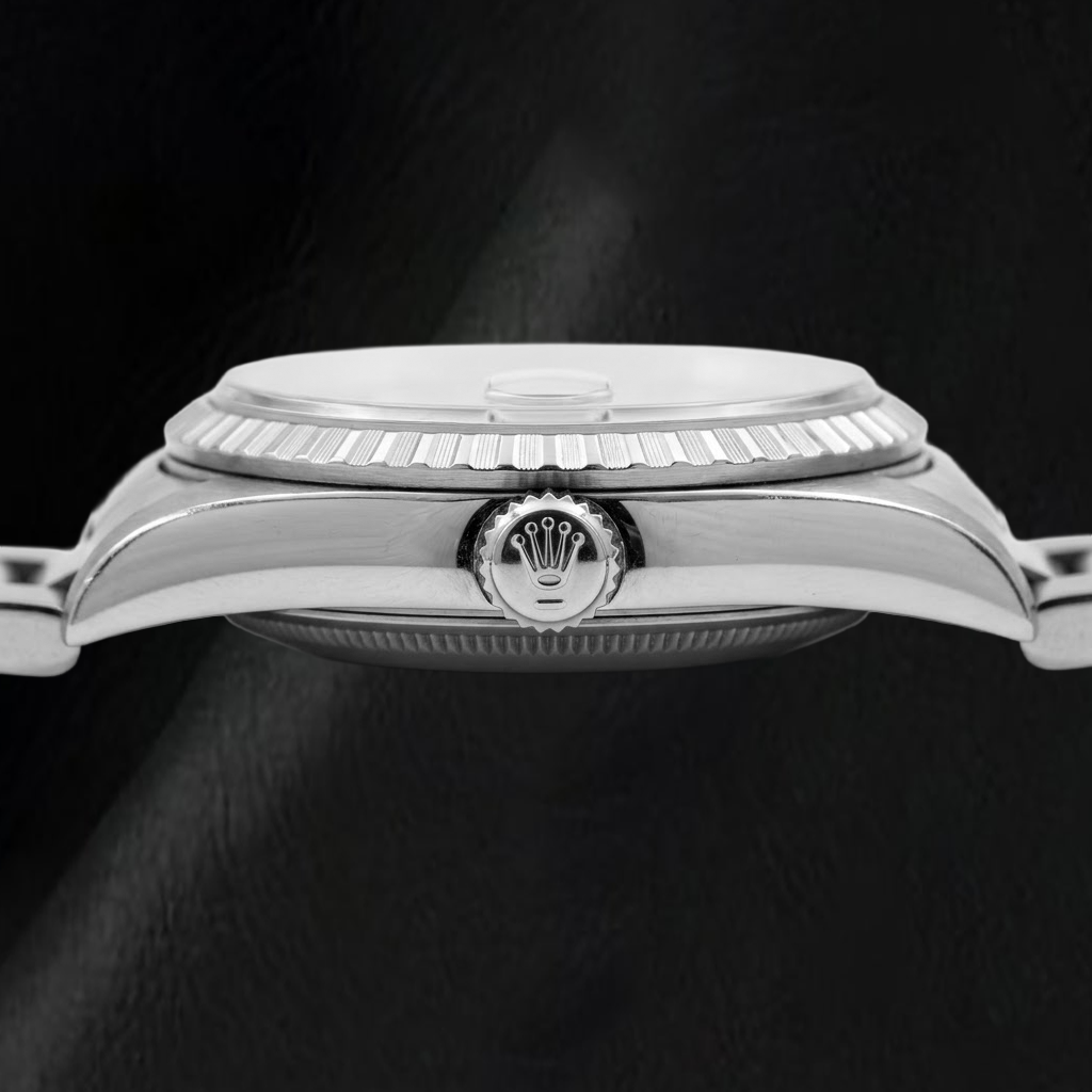 Orologio Rolex Datejust 16220 36 mm in Acciaio Inossidabile, Quadrante Argento con Indici a Bastone, Bracciale Oyster