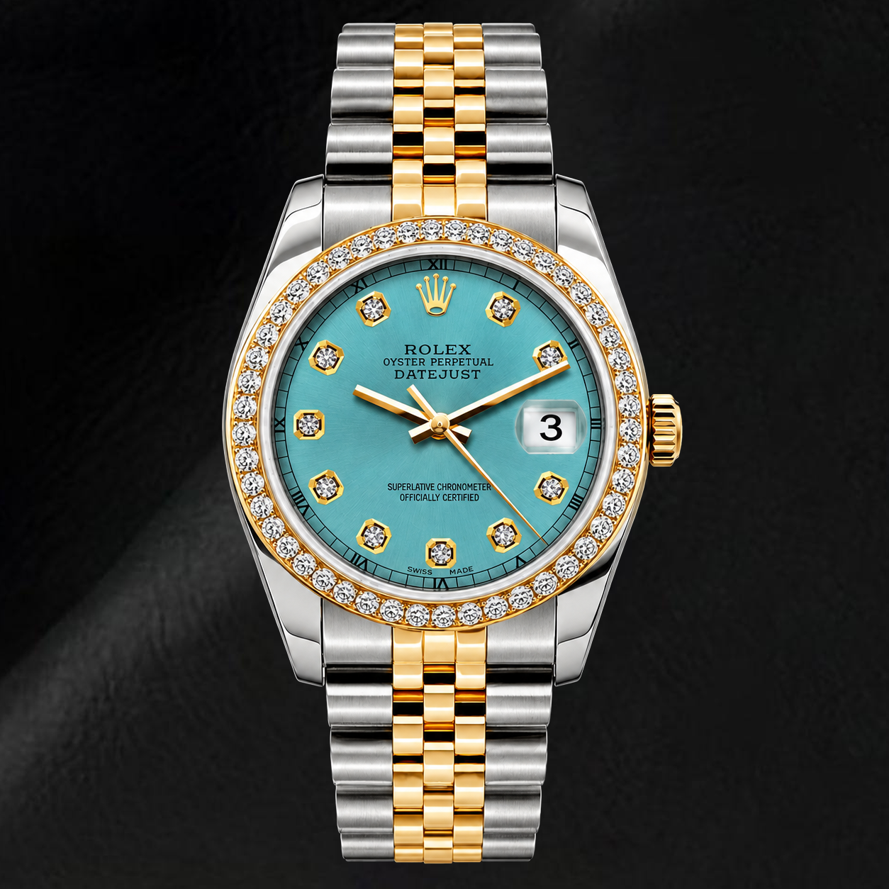 Orologio Rolex Datejust 16233 36 mm Quadrante Blu con Diamanti Bicolore Bracciale Jubilee