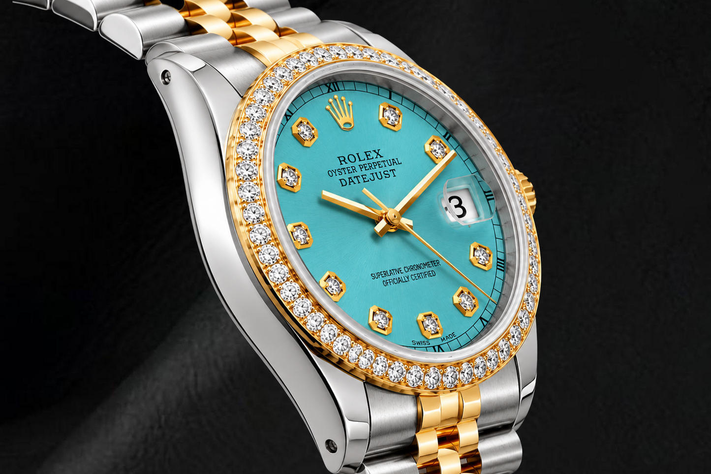 Orologio Rolex Datejust 16233 36 mm Quadrante Blu con Diamanti Bicolore Bracciale Jubilee