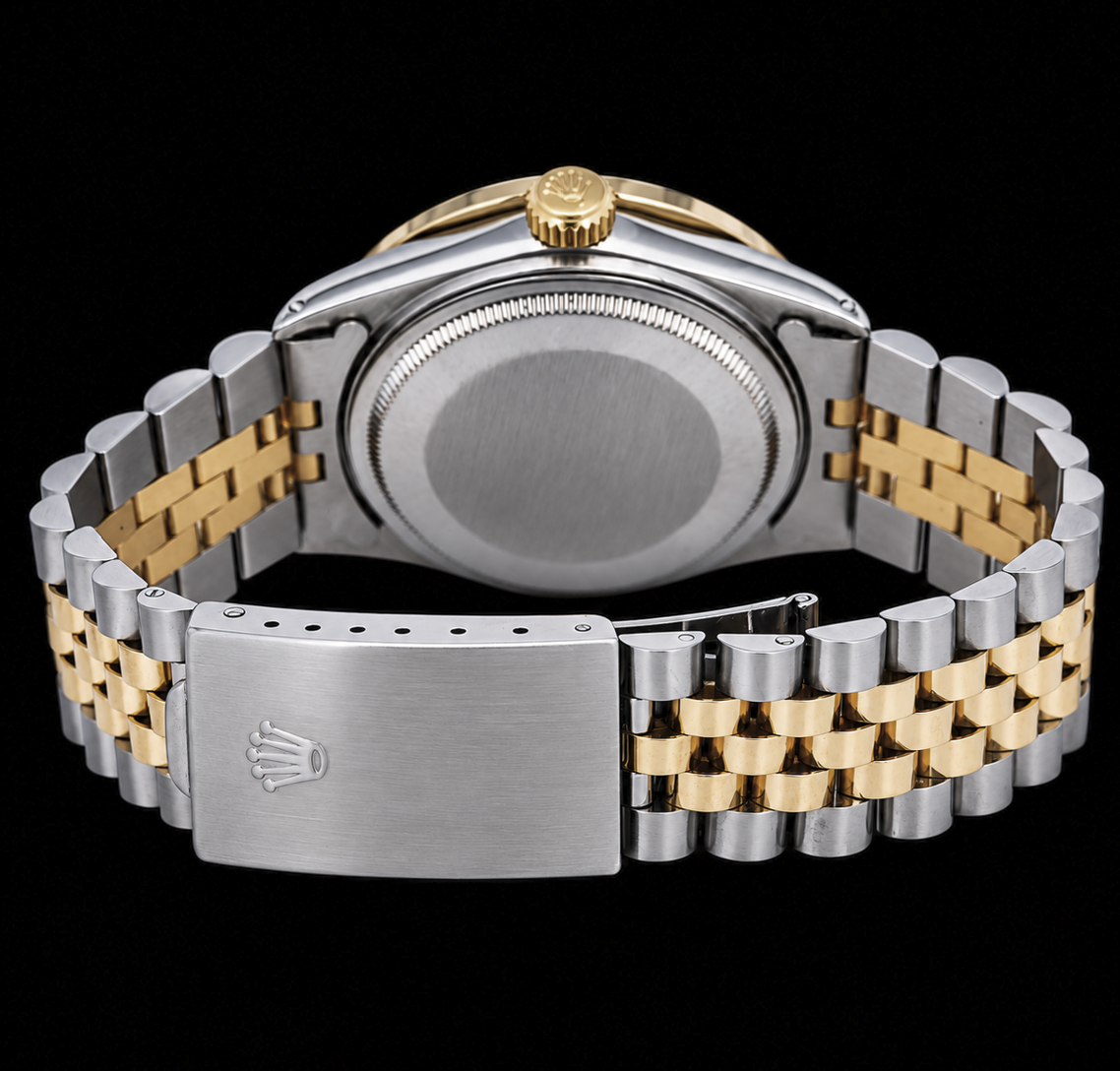 Rolex Datejust 16233 36mm Orologio Bicolore Quadrante con Diamanti Blu e Numeri Romani