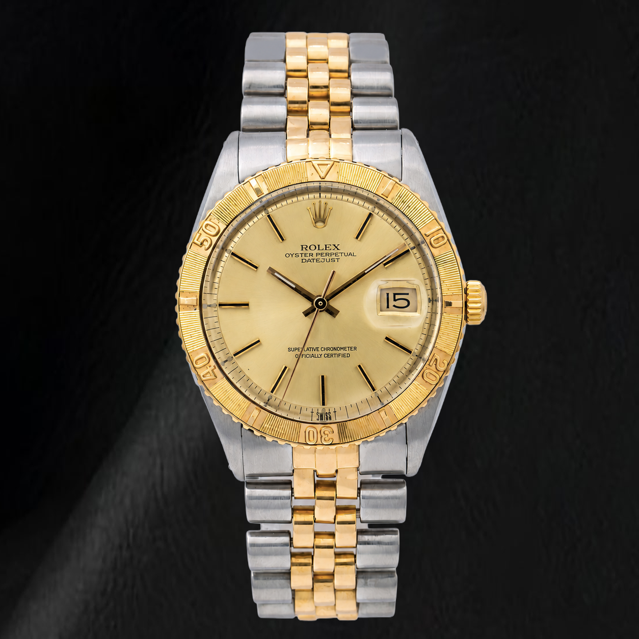 Rolex Datejust 16233 36mm Orologio Bicolore Quadrante Champagne con Indici a Bastone