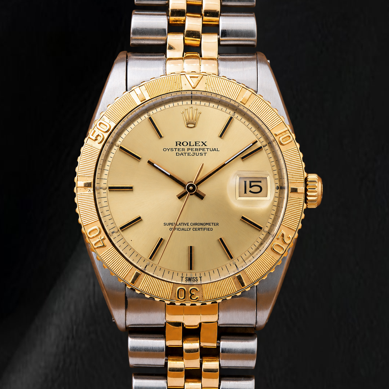 Rolex Datejust 16233 36mm Orologio Bicolore Quadrante Champagne con Indici a Bastone