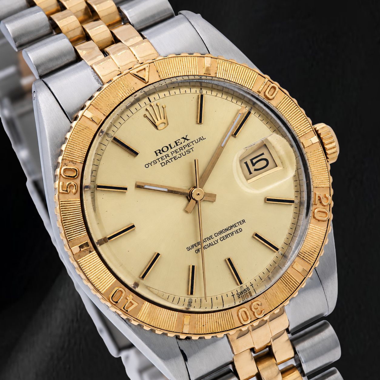 Rolex Datejust 16233 36mm Orologio Bicolore Quadrante Champagne con Indici a Bastone