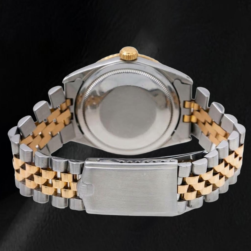 Rolex Datejust 16233 36mm Orologio Bicolore Quadrante Champagne con Indici a Bastone
