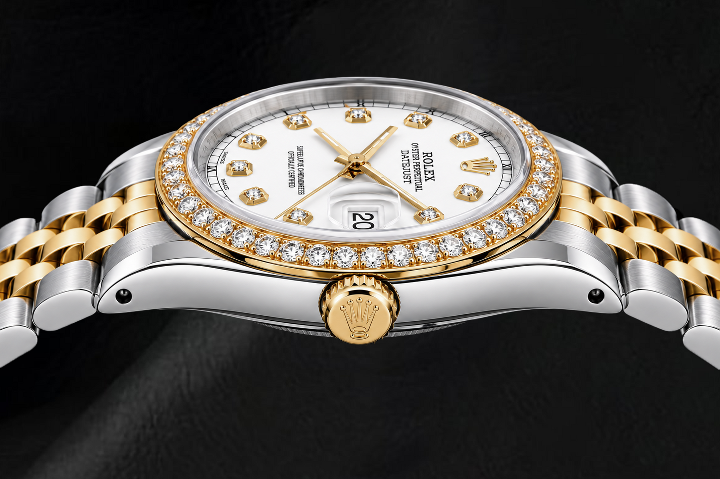 Rolex Datejust 16233 36 mm Orologio Bicolore Quadrante Bianco con Diamanti