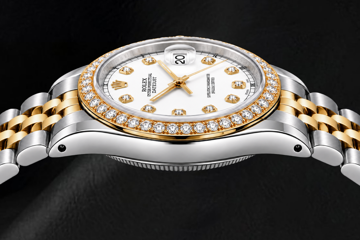 Rolex Datejust 16233 36 mm Orologio Bicolore Quadrante Bianco con Diamanti
