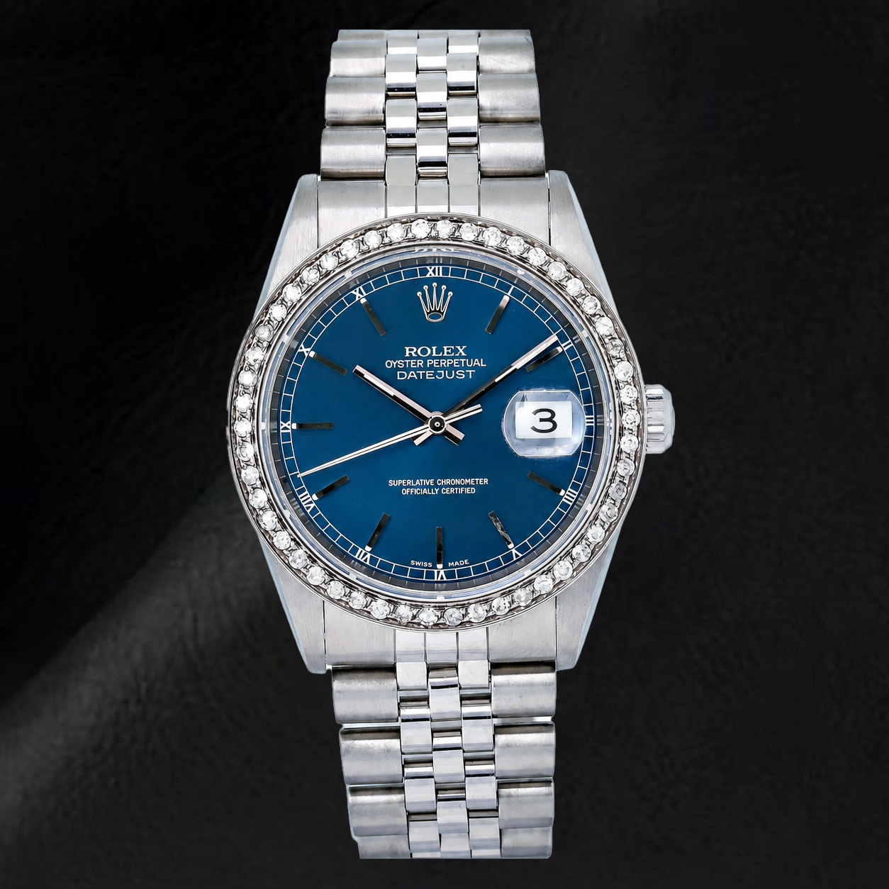 Rolex Datejust 16234 36 mm Orologio in Acciaio Inossidabile con Quadrante Blu con Indici a Bastone