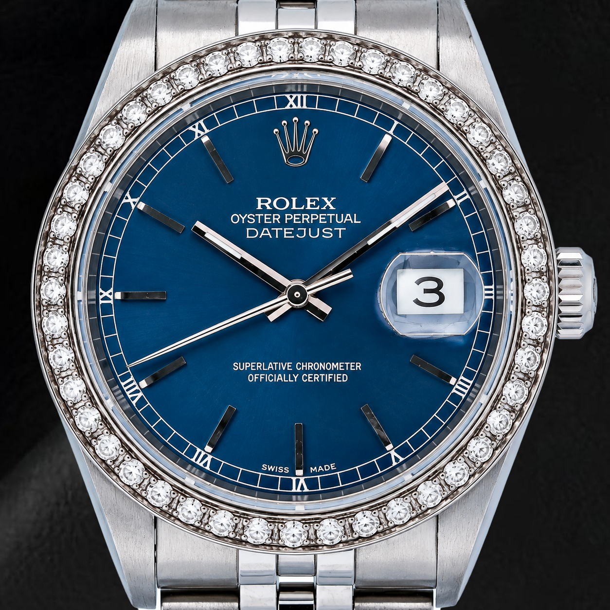 Rolex Datejust 16234 36 mm Orologio in Acciaio Inossidabile con Quadrante Blu con Indici a Bastone