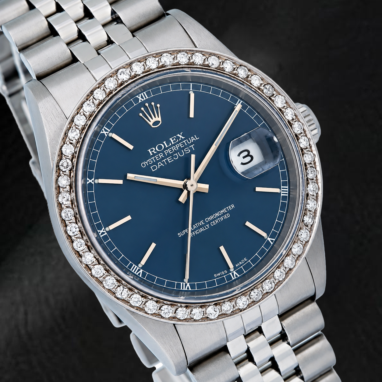 Rolex Datejust 16234 36 mm Orologio in Acciaio Inossidabile con Quadrante Blu con Indici a Bastone