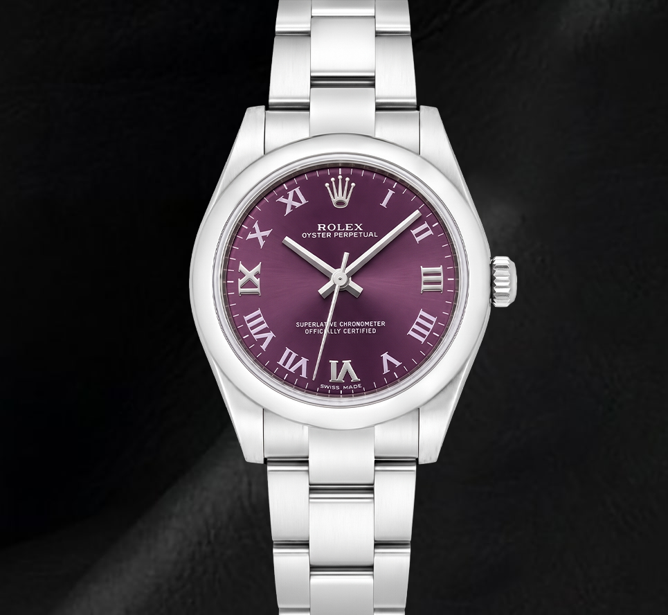 Rolex Datejust 177200 Orologio 31 mm in Acciaio Inossidabile con Quadrante Viola e Numeri Romani