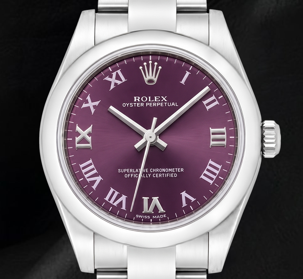 Rolex Datejust 177200 Orologio 31 mm in Acciaio Inossidabile con Quadrante Viola e Numeri Romani