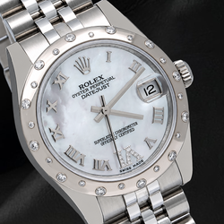 Orologio Rolex Datejust 178344 31 mm Quadrante Romano in Madreperla Bianca Bracciale Jubilee in Acciaio Inossidabile