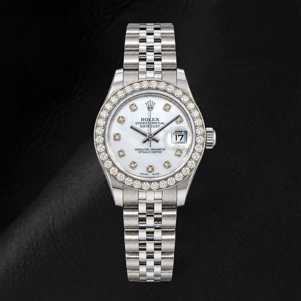 Rolex Datejust 179160 26 mm Orologio in Acciaio Inossidabile con Quadrante con Diamanti in Madreperla Bianca