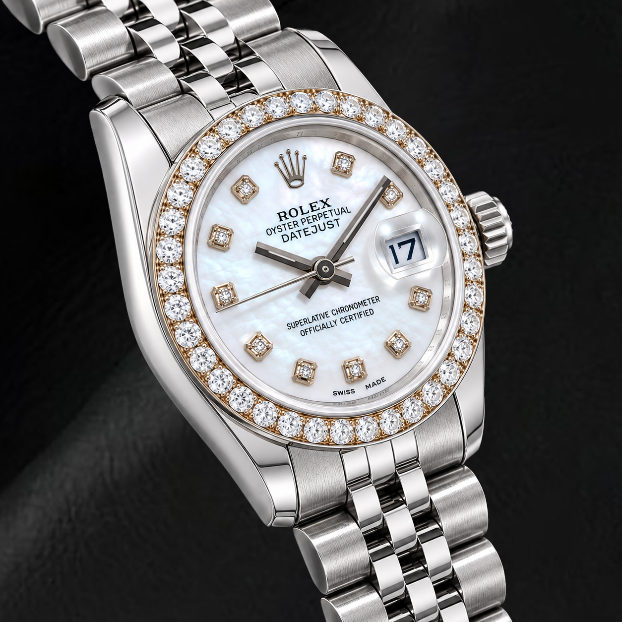 Rolex Datejust 179160 26 mm Orologio in Acciaio Inossidabile con Quadrante con Diamanti in Madreperla Bianca