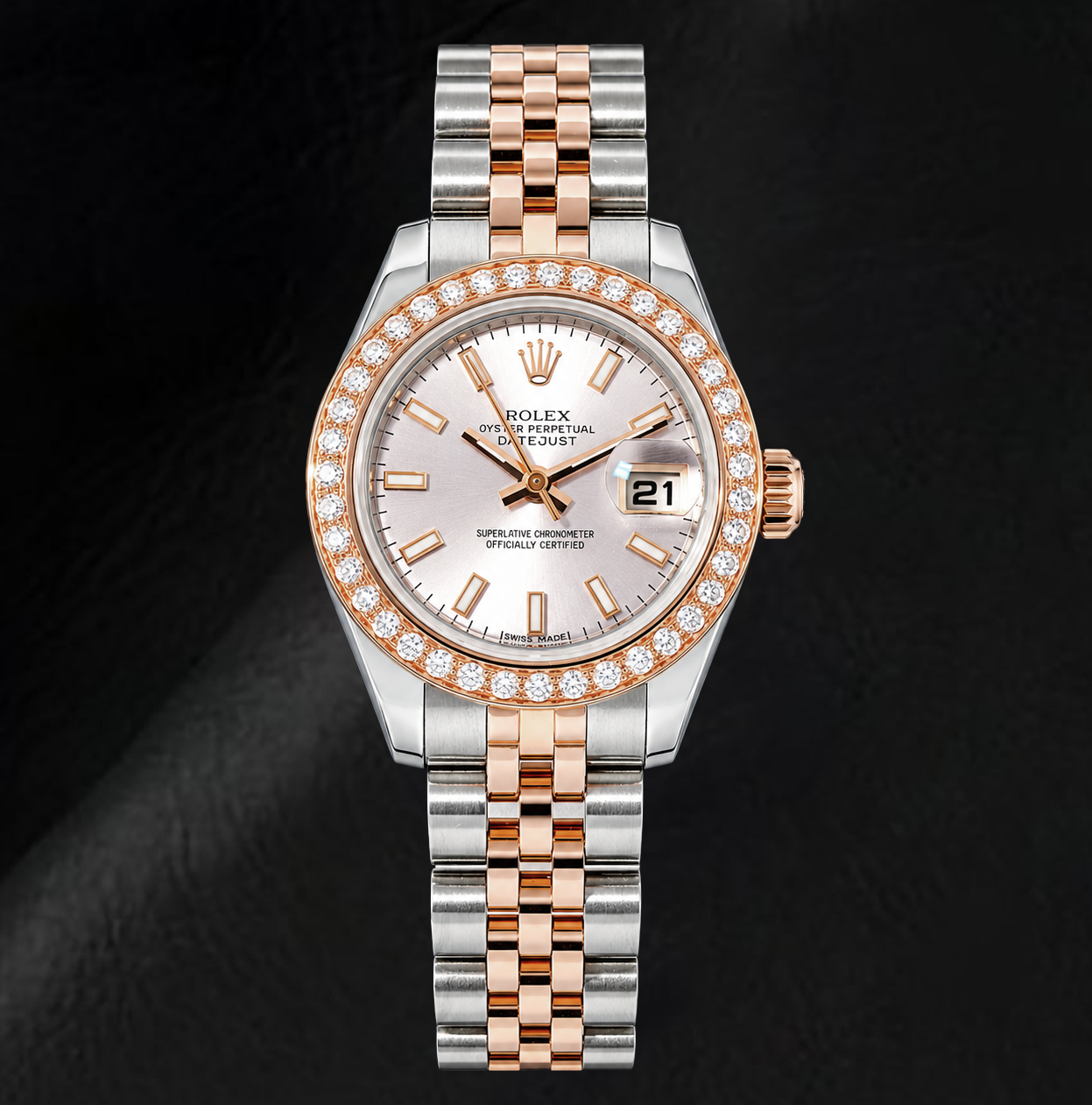 Rolex Datejust 179171 26 mm Orologio Bicolore Quadrante Sundust con Indici a Bastone