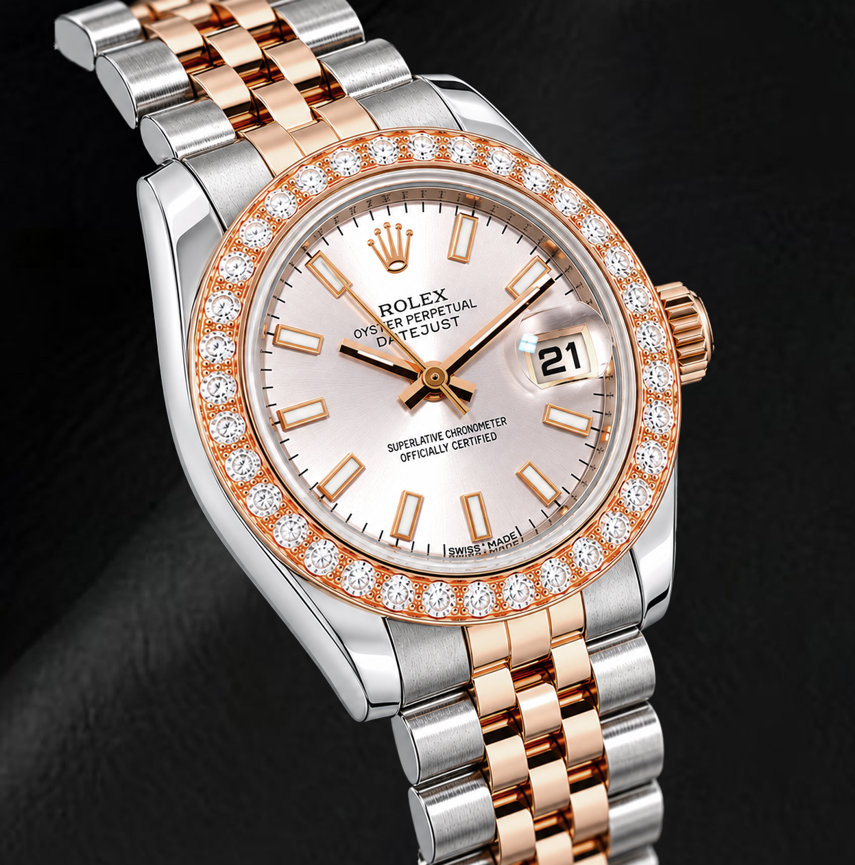 Rolex Datejust 179171 26 mm Orologio Bicolore Quadrante Sundust con Indici a Bastone