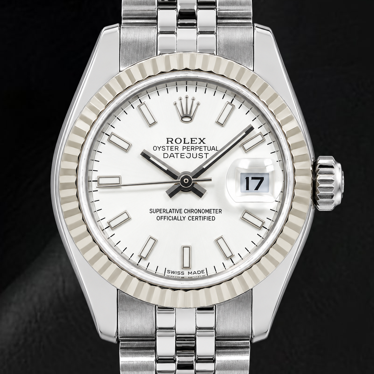 Rolex Datejust 179174 26 mm Orologio in Acciaio Inossidabile con Quadrante Argento con Indici a Bastone Luminescenti