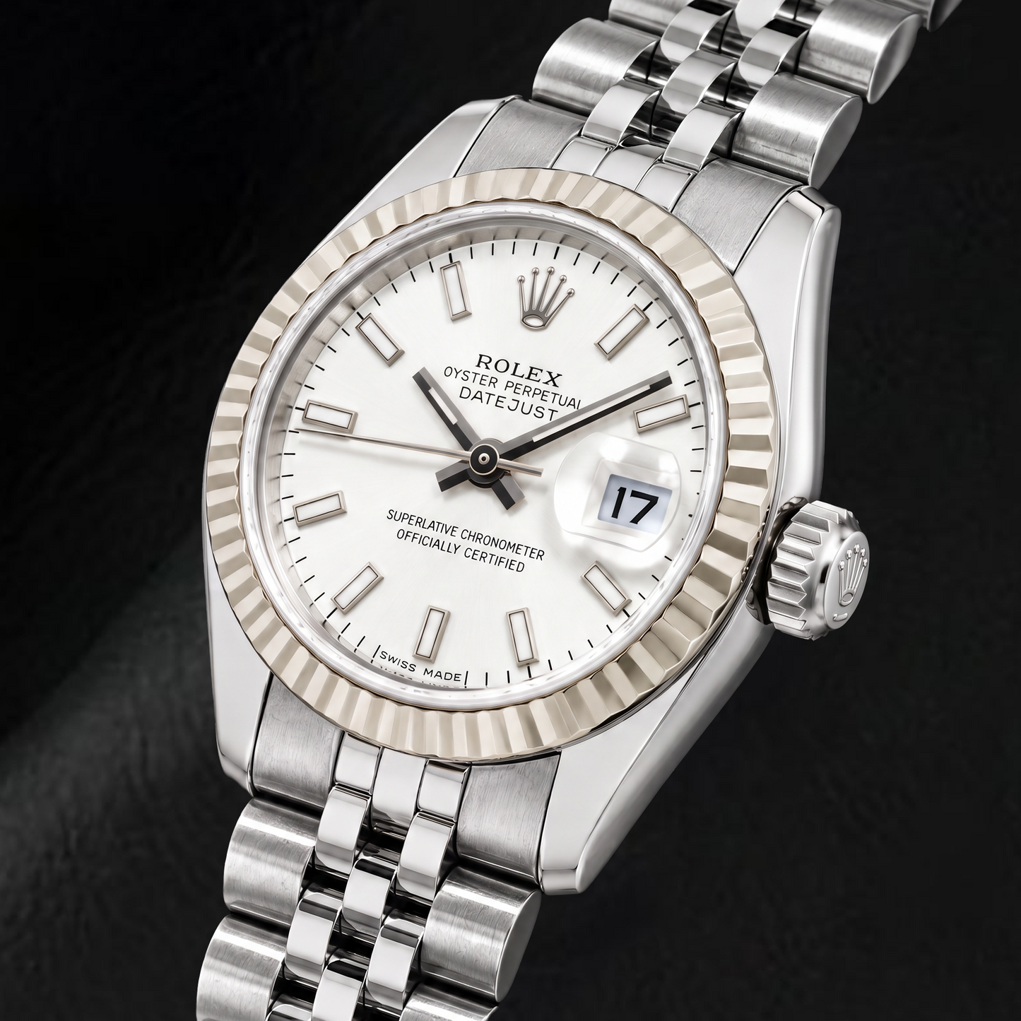 Rolex Datejust 179174 26 mm Orologio in Acciaio Inossidabile con Quadrante Argento con Indici a Bastone Luminescenti