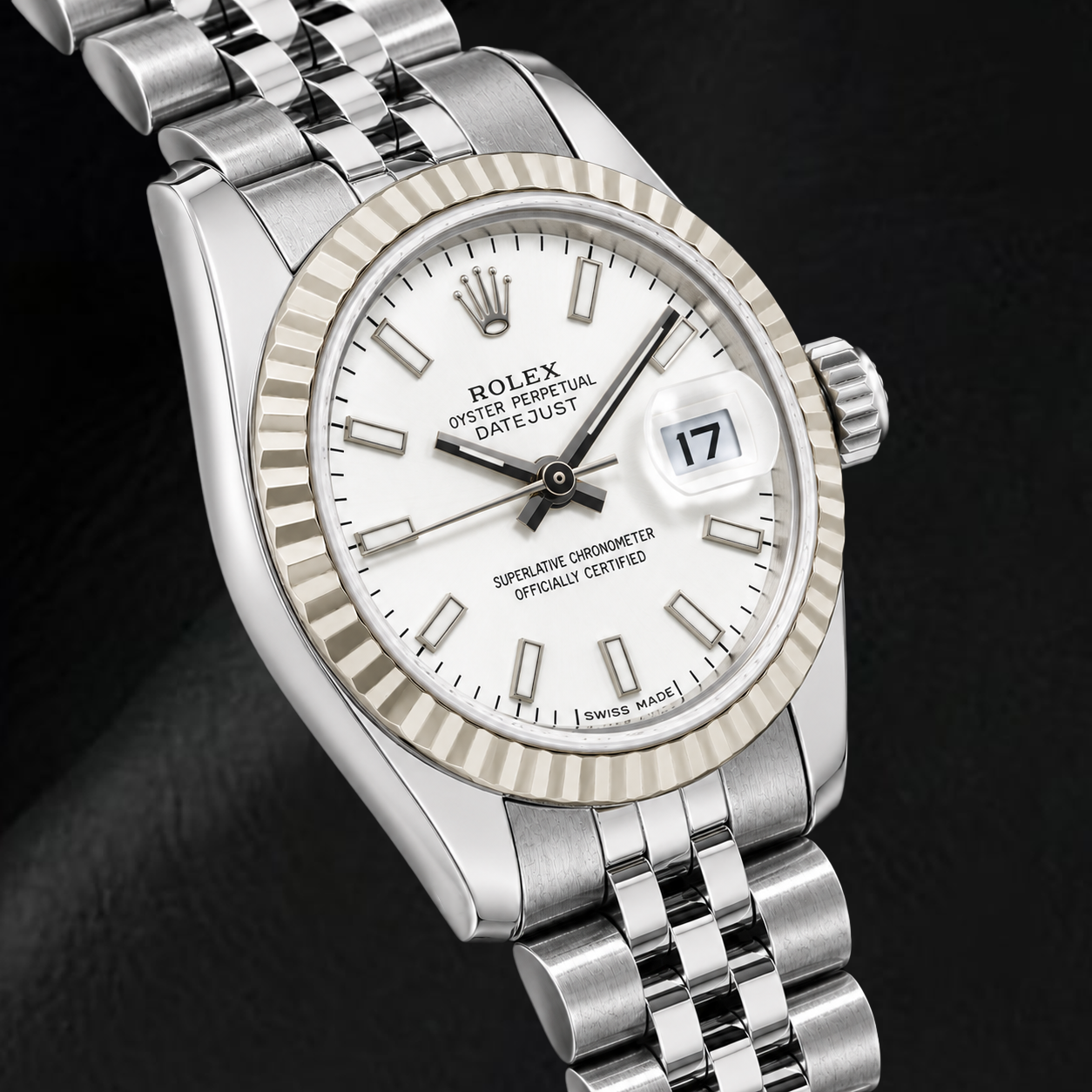 Rolex Datejust 179174 26 mm Orologio in Acciaio Inossidabile con Quadrante Argento con Indici a Bastone Luminescenti