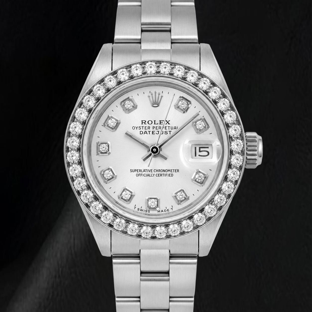 Rolex Datejust 69160 26 mm Orologio in Acciaio Inossidabile con Quadrante Argento con Diamanti